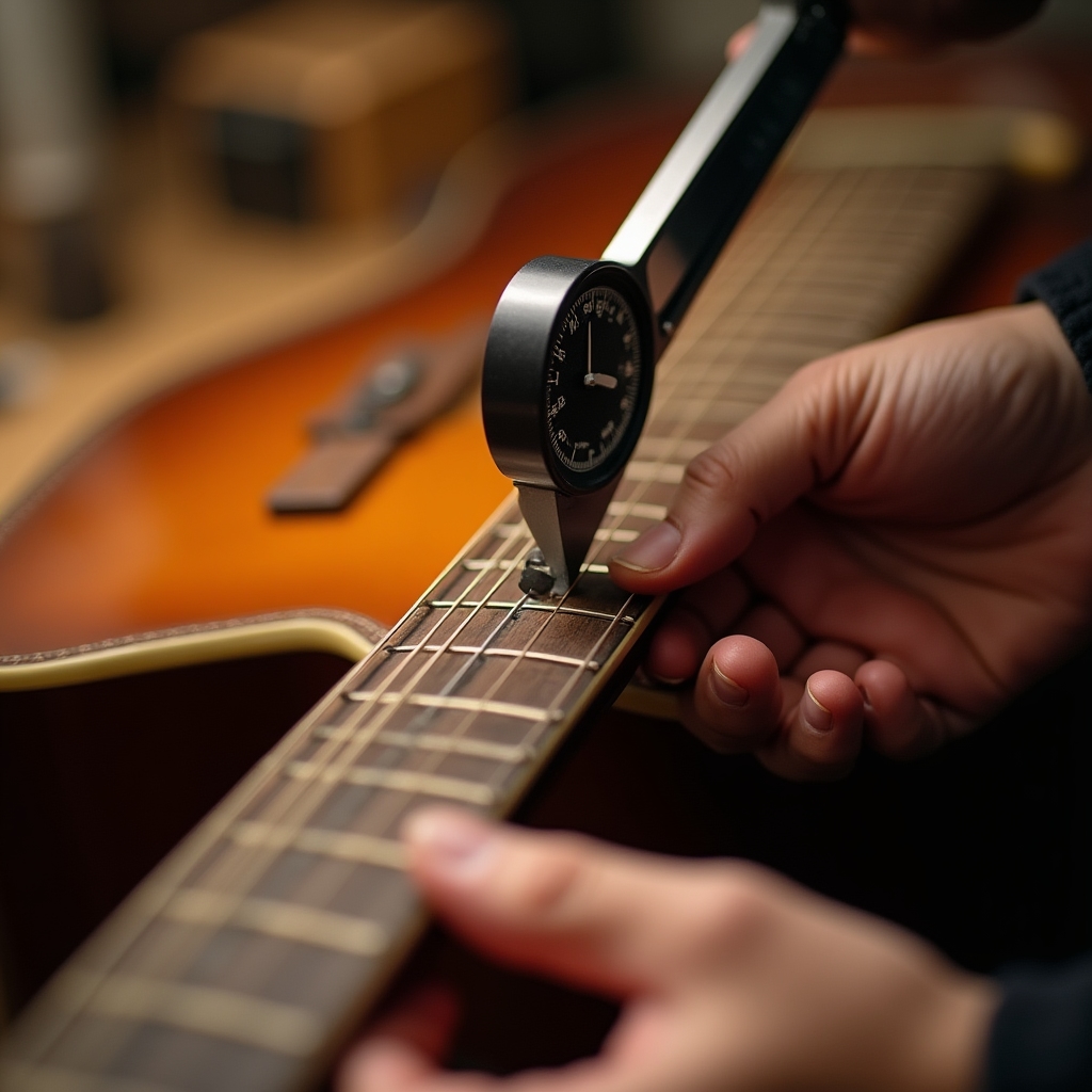 Proceso de calibración de la acción de una guitarra